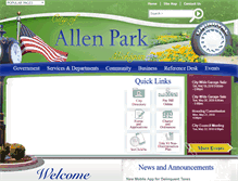 Tablet Screenshot of cityofallenpark.org
